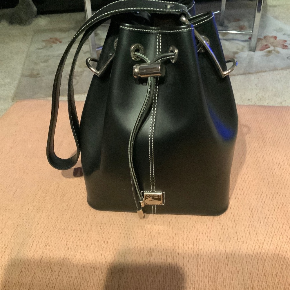 Dooney & Bourke Black Smooth Leather Shoulder Bag